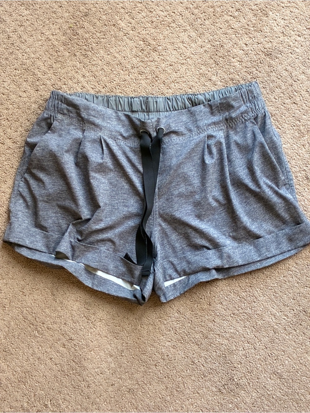 Women's Gray Athletic Drawstring Shorts
